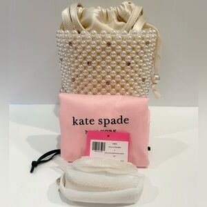 Kate Spade Purl Pearl Embellished Small Bucket Bag NWT 🤍